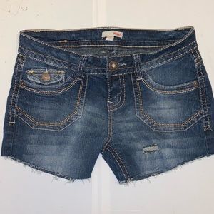 VTG BONGO SHORTS CUTOFF JEAN VINTAGE DENIM BLUE JUNIOR 7